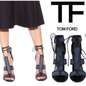 NEW!🔥TOM FORD🔥Denim Patchwork Heels Copy